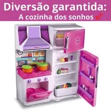 Cozinha Infantil Completa Rosa com Fogão Geladeira e Acessórios – Brinquedo Educativo e Interativo