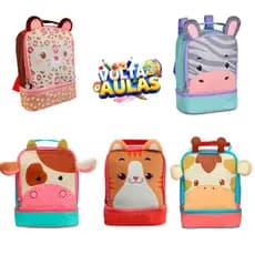 Lancheira Térmica Infantil com Alça Escola Creche Piquenique Viajem Menina Menino Criança Personagens Vaca Girafa Gato