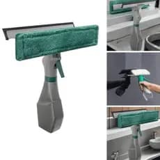 Rodo Limpa Vidros 3 em 1 com Spray e Pano Microfibra – Mop Spray para Janelas, Espelhos e Box de Banheiro