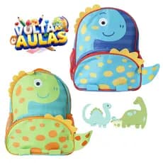 Mochila Escolar Infantil de Costas Alças, Ajustáveis Dino Dinossauro Menino Criança Bolsa Passeio Funcional Resistente