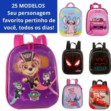 Mochila Infantil Personagens EVA e Poliéster | Leve, Confortável e Resistente para Escola e Passeios – Várias Estampas