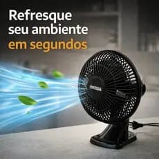 Ventilador de Mesa Oscilante 25W Silencioso 2 Velocidades Bivolt 127V 220V Compacto STARTOOLS