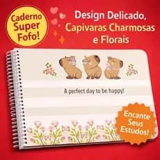 Caderno de Cartografia e Desenho Capivarinhas Espiral 60 Folhas | Escolar Artes Sortido