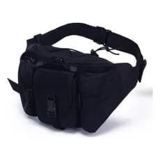 Bolsa pochete Transversal Cintura Masculina Preto Alca Ajustavel 1920