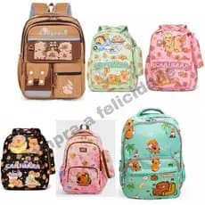 Mochila Escolar Infantil Capivara Cute Estilo Kawaii com Design Fofo Exclusivo para criancas 1960/1967