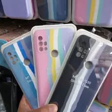 Capa capinha Case silicone aveludada arco íris Motorola Moto G10/G20/G30
