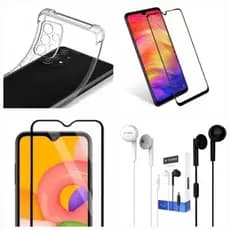 Kit Capinha Transparente TPU + Película 3D + Fone de Ouvido P2 Universal Samsung Galaxy A72