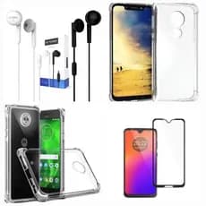 Kit Capinha Transparente TPU + Película 3D + Fone de Ouvido Para Moto G6 /G6 Plus