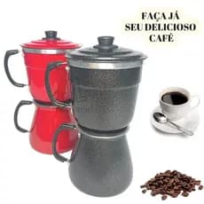Cafeteira Alumínio Preta Craqueada ou Vermelha 1L Cafeteira Econômica Italiana Bialeti