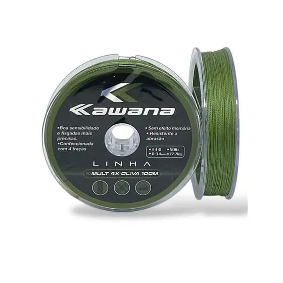 LINHA MULTIFILAMENTO VERDE OLIVA  4X C/100 METROS KAWANA VARIAS MEDIDAS