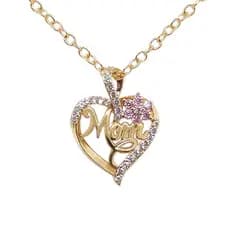 Novo produto amor flor dia das mães mãe diamante zircão colar pingente simples w574