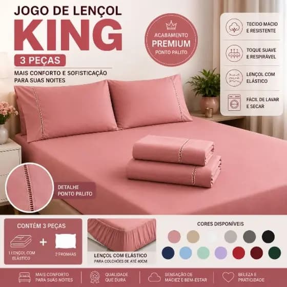 KING Conjunto de roupa de cama tamanho KING