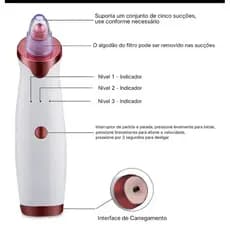 💞 Removedor de Cravos e Espinhas com Sucção a Vácuo e Ponteiras Intercambiáveis
