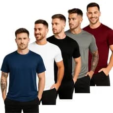 🛒Kit 5 Camisetas Dry fit Masculina Academia Treino Lisas  Slim Fit