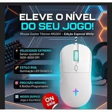 🖱Mouse Gamer muito preciso e confortável de 7200 DPI 7 Botões RGB Preto/Branco