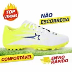 Chuteira Futebol Society Colada e Costurada Promoção