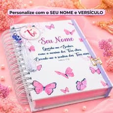 Caderno Personalizado Com Nome Profissão Símbolo e Versículo Bíblico