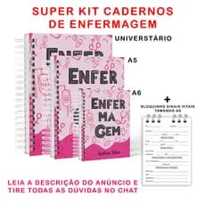 Kit cadernos de Enfermagem mais bloquinho sinais vitais