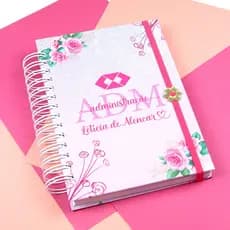 Caderno personalizado de Administração - Cor Rosa e 400 páginas