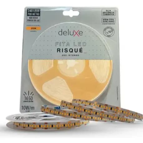 Fita Led Risque 20w 2700k Branco Quente 5 Metros 12v Ip20 240 Leds/m avant