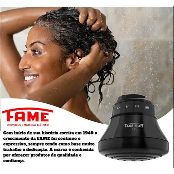 CHUVEIRO ELÉTRICO FAMINHO BLACK 4T