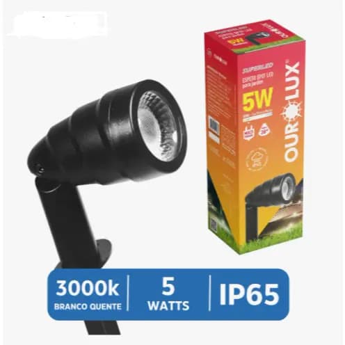 ESPETO JARDIM LED OUROLUX 05W 3000K BIV 05845