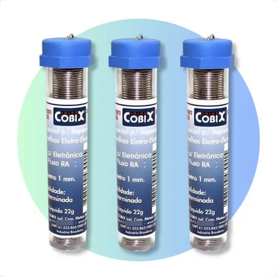 Kit 3 Tubo De Estanho 1mm 63x37 Com Fluxo para Ferro De Solda