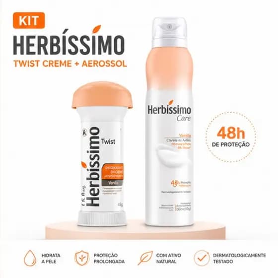 Kit Herbíssimo Vanilla Aerosol 150ml + Creme Twist 45g