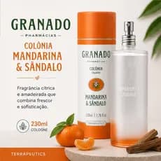 Colônia Granado Mandarina e Sândalo – 230ml Original Perfume Unissex Alta Fixação