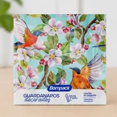Guardanapo Decorado Bompack Pássaros e Flores C/20 Folhas Tripla 33x33