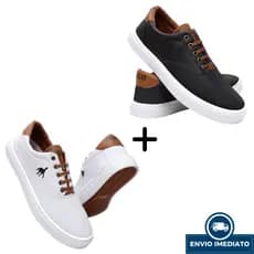KIT 2 PARES - Tênis Casual Masculino Confortável e Leve Dia a Dia - Pronta Entrega