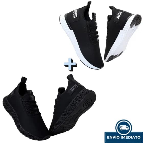 KIT 2 PARES - Tênis Masculino Academia Esportivo Confortável 34 ao 43 - Envio Imediato