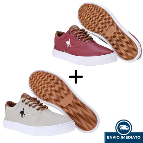KIT 2 PARES - Tênis Casual Masculino Confortável e Leve Dia a Dia - Promoção