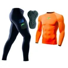 Conjunto Calça E Camiseta Ciclismo Bike Masculino Para Pedais Longos Com Forro Densidade D90