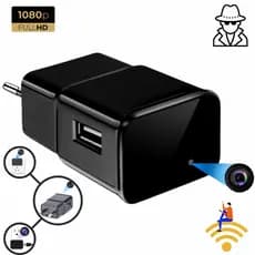 Mini Câmera Carregador Tomada Usb Full Hd 1080p Wi-fi Discreta Pronta Entrega