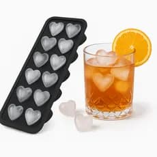Forma Para Gelo De Silicone 12 Cubos Dados ou Coração Chocolate Resistente Qualidade Preto