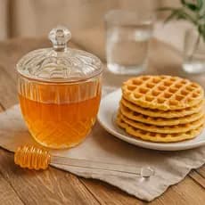 Kit Mesa Posta Elegante Café Chá da tarde Meleira+Mantegueira Francesa+Açucareiro Vidro chame