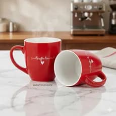 Caneca Chá Café Bebidas de Porcelana Lamour 300 ml mesa posta Luxo Charmosa Cantinho Café
