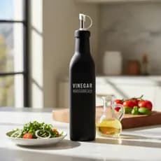 Galheteiro Vinagreiro Manhattan em Vidro/Silicone e Aço Inox 300ml 5x5x25cm - Hauskraft