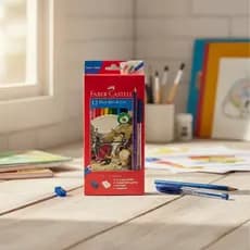 Kit Lápis De Cor  12 Cores Faber Castell 16 Itens  Hexagonal