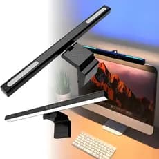 Luminária Tela Notebook Monitor Mesa Barra Luz RGB Regulável Cúpula Preto Estrutura Preto 127/220v