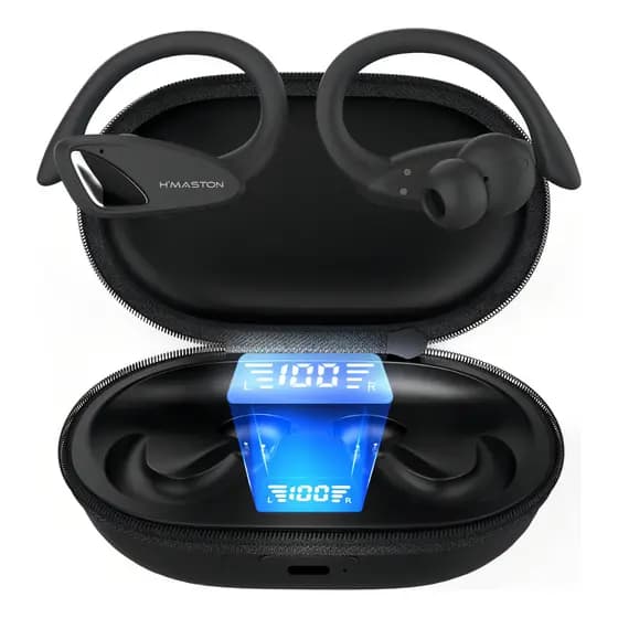 Fone De Ouvido Bluetooth Esportivo Microfone e Luz Redução de Ruído LED Android Ios Tws 5.3 Rs53 Up
