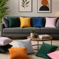 Capa de Almofada Decorativa Veludo Luxo 45x45cm com Zíper Invisível