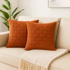Kit Manta Xalé Sofá 140x200cm Cru + 2 Capas Almofada Trance Boho Decoração Diversas Cores 45x45cm