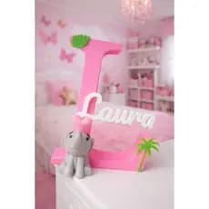 Nome Decorativo Personalizado em 3D | Letra decorada com nome | Nome para menino, menina -Quarto infantil -Personalizado