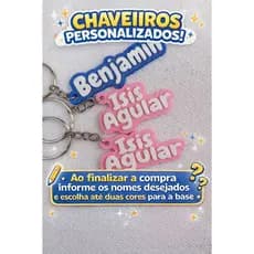 kit Chaveiros Personalizados com Nome 20, 30 e 60 unidades – Presentes - Lembrancinhas de Eventos -Aniversário -Escolar.