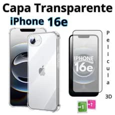 Capa iPhone 16e Silicone + Película 3D Brinde Kit limpeza Lançamento