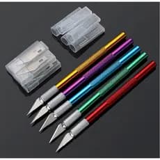 Estilete Precisão Tipo Bisturi Inox + 5 Lâminas Extra Artesanato