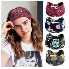 Bandana Feminina Com Estampa Boêmia Tiara Turbante