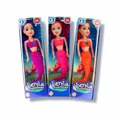 Kit 3 Boneca Sereia Mágica Articulada Colorida 17cm ArkToys